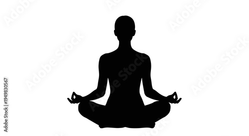 Person meditating in lotus position.