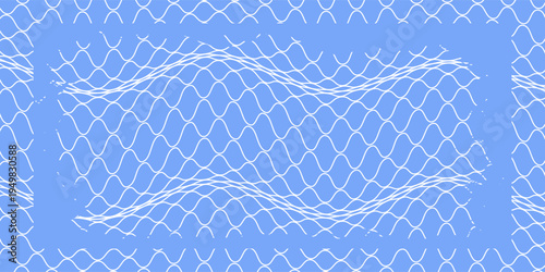 Grunge texture for fishing nets. Seamless pattern for sportswear or soccer goals, volleyball nets, basketball hoops. Modern grunge fishing nets.