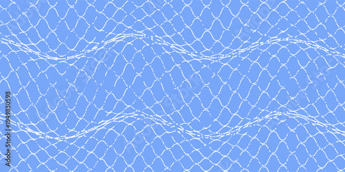 Grunge texture for fishing nets. Seamless pattern for sportswear or soccer goals, volleyball nets, basketball hoops. Modern grunge fishing nets.