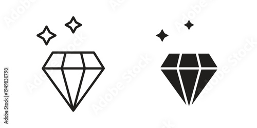 Diamond icon symbol collection for web design. Icon Element For Design