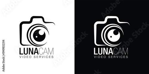 Luna Camera Logo Template for Modern Photography and Video Studio