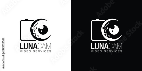 Luna Camera Logo Template for Modern Photography and Video Studio