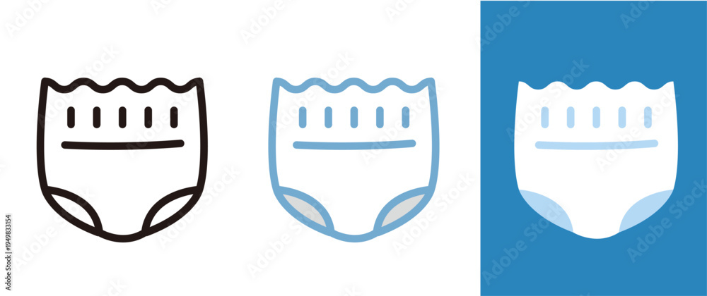 custom made wallpaper toronto digitalおむつのアイコン。赤ちゃん、育児、子育てに関するイラスト。Diaper icon.