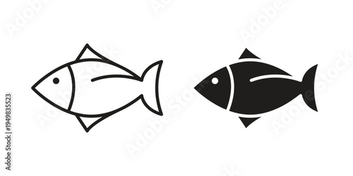 Fish icon symbol collection for web design. Icon Element For Design