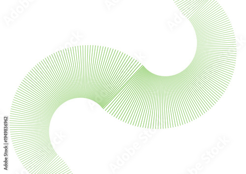 Bright green twisted lines abstract technology minimal background. Futuristic vector design