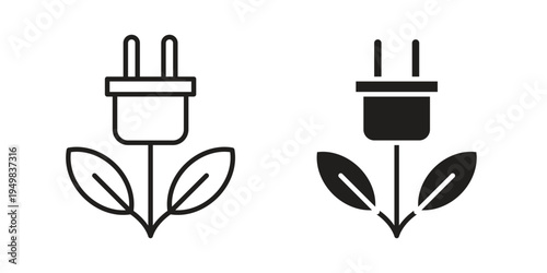 Green energy icon symbol collection for web design. Icon Element For Design