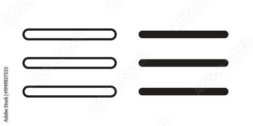 Hamburger menu icon symbol collection for web design. Icon Element For Design