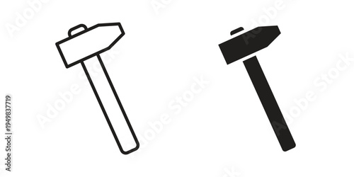 Hammer icon symbol collection for web design. Icon Element For Design