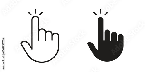 Hand click icon symbol collection for web design. Icon Element For Design