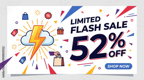 Limited Flash Sale Banner with 52% Discount