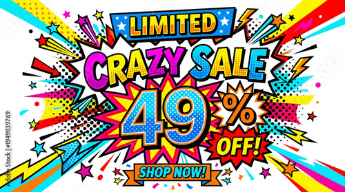 Limited Crazy Sale Banner with 49% Off