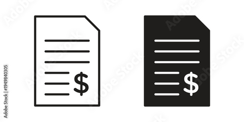 Invoice icon symbol collection for web design. Icon Element For Design