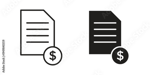 Invoice payment icon symbol collection for web design. Icon Element For Design