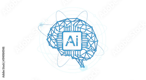 Artificial Intelligence Network Brain Concept