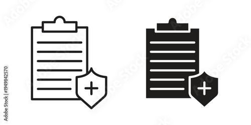 Medical insurance icon symbol collection for web design. Icon Element For Design