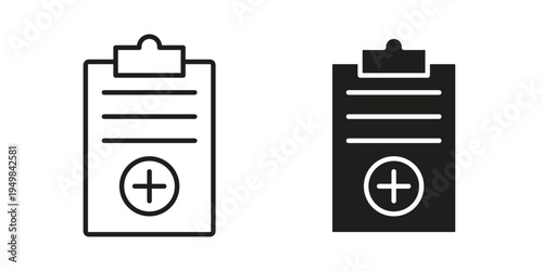 Medical report icon symbol collection for web design. Icon Element For Design