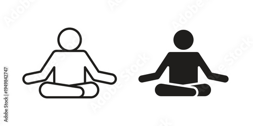 Meditation icon symbol collection for web design. Icon Element For Design