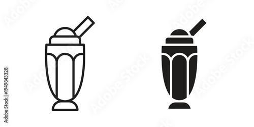 Milkshake icon symbol collection for web design. Icon Element For Design