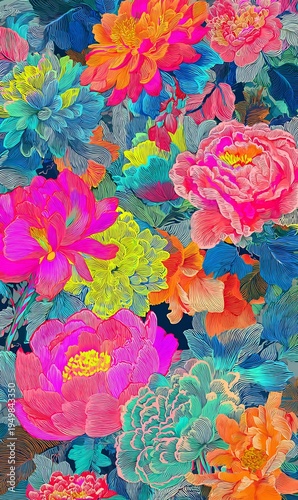High definition artistic flower pattern