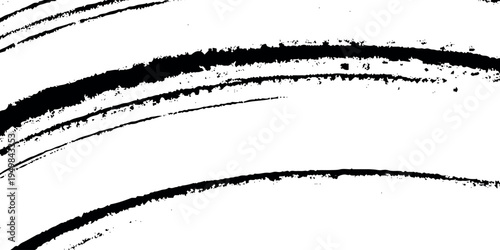 Curved monochrome grunge scratch texture with dynamic ink strokes . perfect for creating circular wear patterns, vintage vinyl record effects.