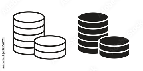 Money coin icon symbol collection for web design. Icon Element For Design