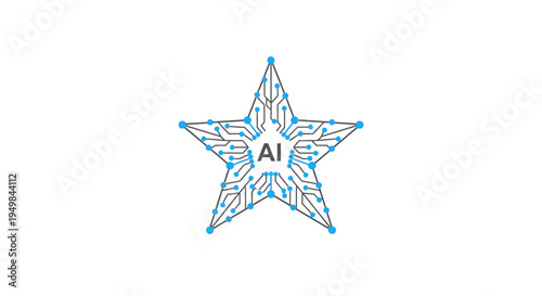 Artificial Intelligence Network Star, Digital Technology Concept