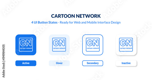 Принти на полотні cartoon network UI button states set
