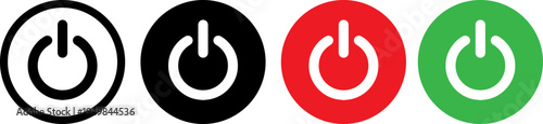 Four power switch icons in different colors to represent on/off states