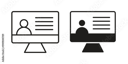 Online course icon symbol collection for web design. Icon Element For Design