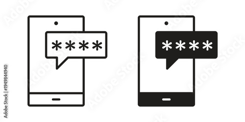 Otp sms password icon symbol collection for web design. Icon Element For Design