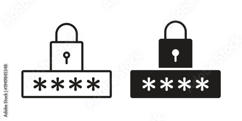Password icon symbol collection for web design. Icon Element For Design