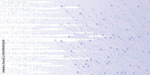 Light blue abstract technology background with binary code, digital data flow and circuit lines, futuristic hi tech network wallpaper