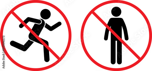 Prohibited actions for running and walking in designated areas