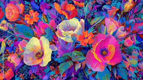 High definition artistic flower pattern