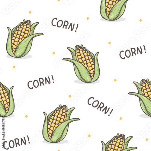 Fresh Corn Pattern vector design for print on textile, wrapping, backdrop and other uses