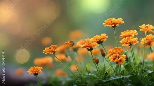 Beautiful Close-Up of Orange Flowers with Soft Green Background Highlighting Nature's Vibrant Colors and Serenity
