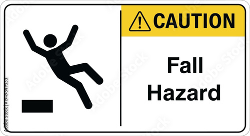 A person slipping on a hazard sign with caution warning FBSAKLFBS