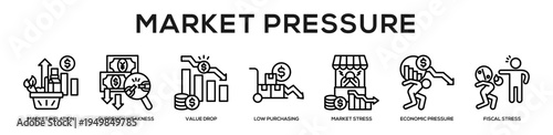 Market Pressure web banner icon illustration concept