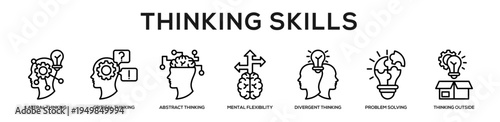 Thinking Skills web banner icon illustration concept