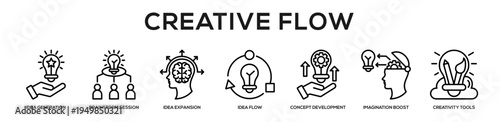 Creative Flow web banner icon illustration concept
