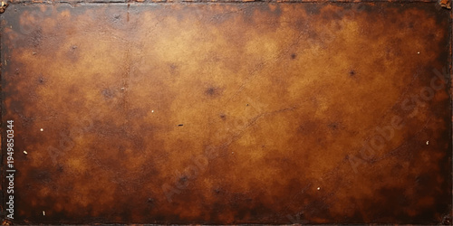 Vintage aged texture of an old rusty metal plate with a brown grunge surface and stained pattern for a weathered antique backdrop design