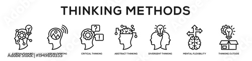 Thinking Methods web banner icon illustration concept