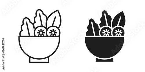 Salad icon symbol collection for web design. Icon Element For Design