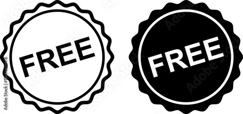 Contrasting designs of free stickers with bold and inverted color schemes