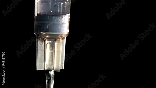 Focus on intravenous drip IV for Hydration in Emergency Room hospital for Crisis Patient Recovery from Accident. concept cancer treatment medication