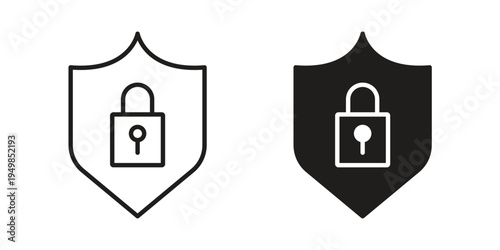 Security lock icon symbol collection for web design. Icon Element For Design