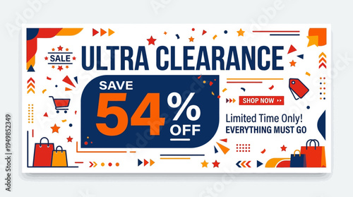 Ultra Clearance Sale Banner Promoting 54% Off
