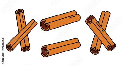 Cinnamon Stick Line art vector bold creative abstract illustration
