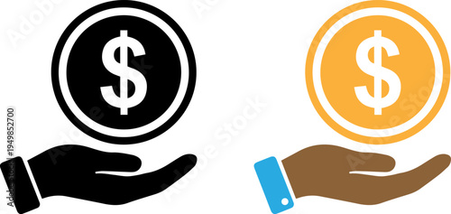 Exchange of traditional cash and digital payment methods illustrated by hands