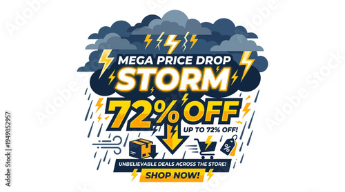 Mega Price Drop Storm Sale Promotional Banner
